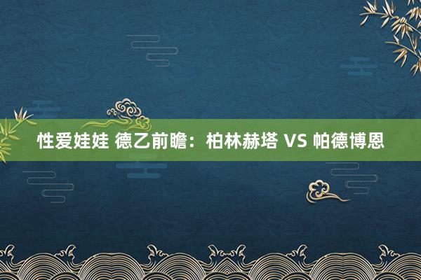 性爱娃娃 德乙前瞻：柏林赫塔 VS 帕德博恩