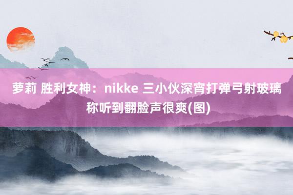 萝莉 胜利女神：nikke 三小伙深宵打弹弓射玻璃 称听到翻脸声很爽(图)